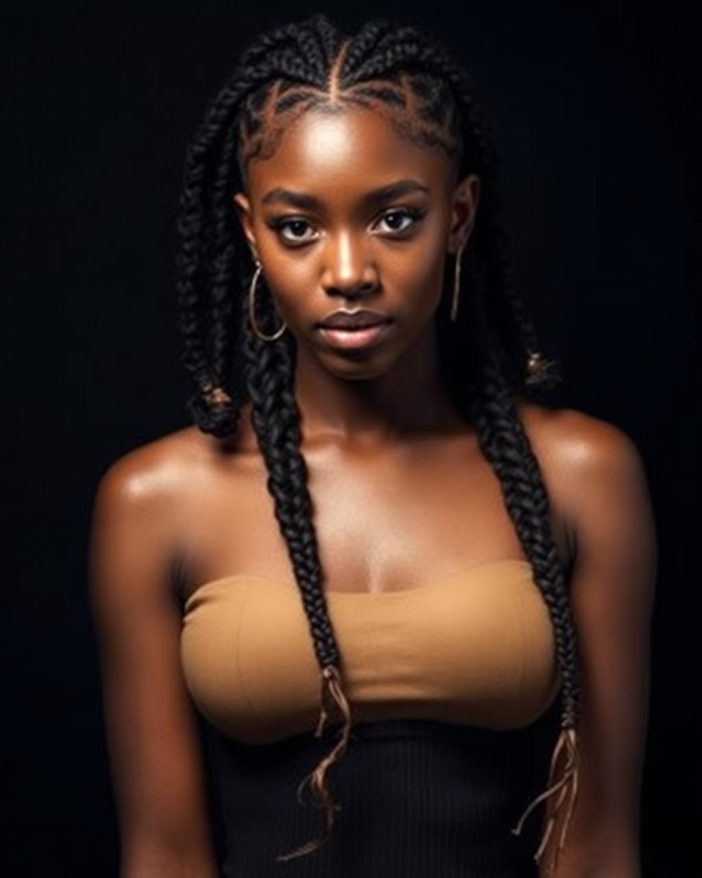 Bohemian box braids with curly ends